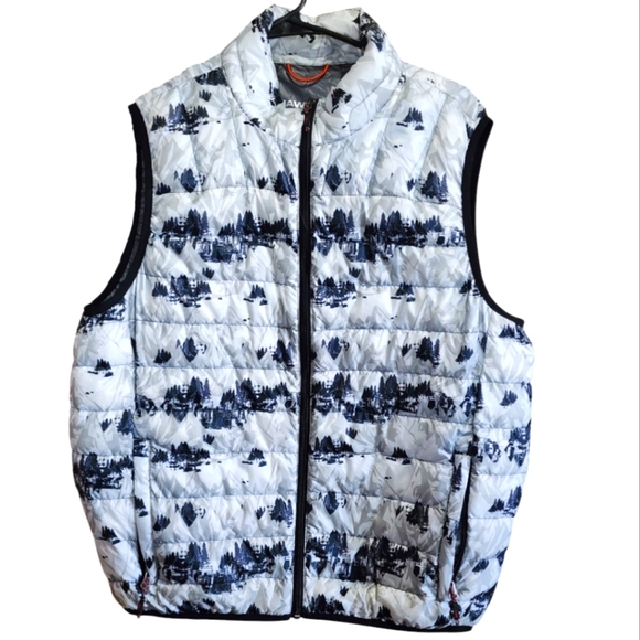 Hawke & Co Sport Performance Puffer Vest M Down Fill Mountain Print Outdoor - Picture 1 of 8